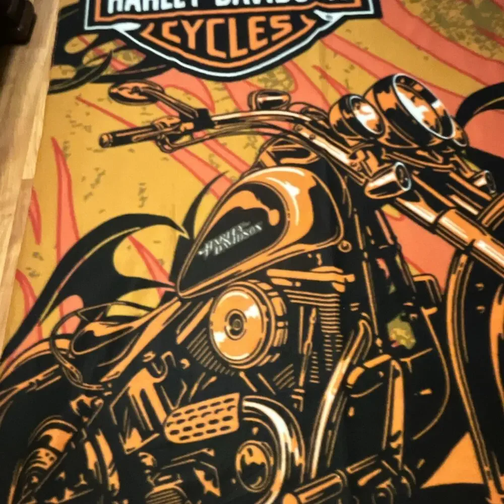 Harley-Davidson Motorcycles Graphic Print Multicolor Throw Blanket, 1pc 47 x 65